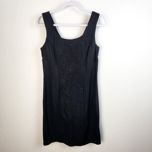 All That Jazz Black Sheath Mini Dress Size Small Vintage Retro 90s Glam Date - Picture 1 of 5